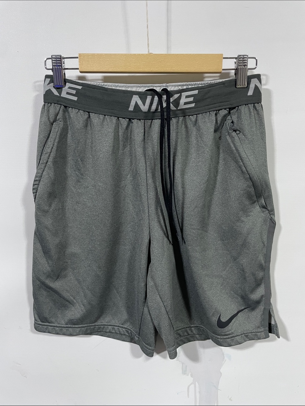 Nike Gray Men's Athletic Shorts with Logo Waistband